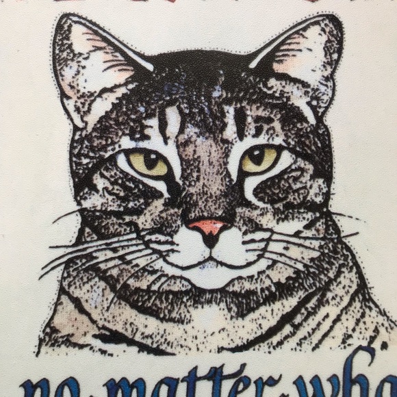 Metal Cat Sign Artwork Please Don’t Let The Cat Out. No Matter What It Tells U - Picture 2 of 9